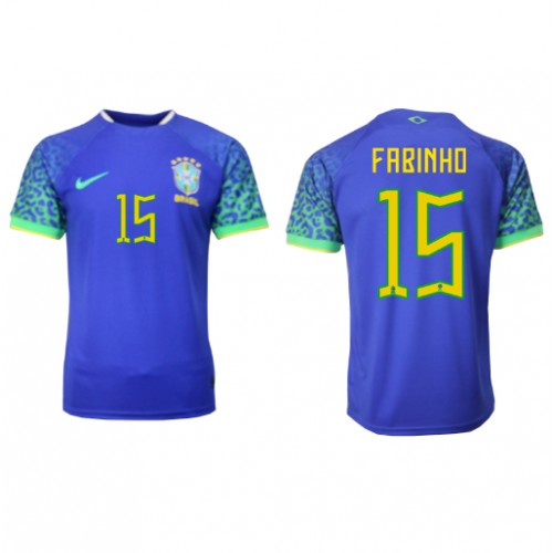 Brazil Fabinho #15 Replica Away Shirt World Cup 2022 Short Sleeve